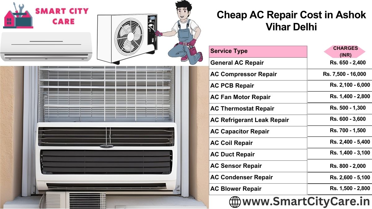 Cheap AC repair Cost list in  Ashok Vihar, Delhi