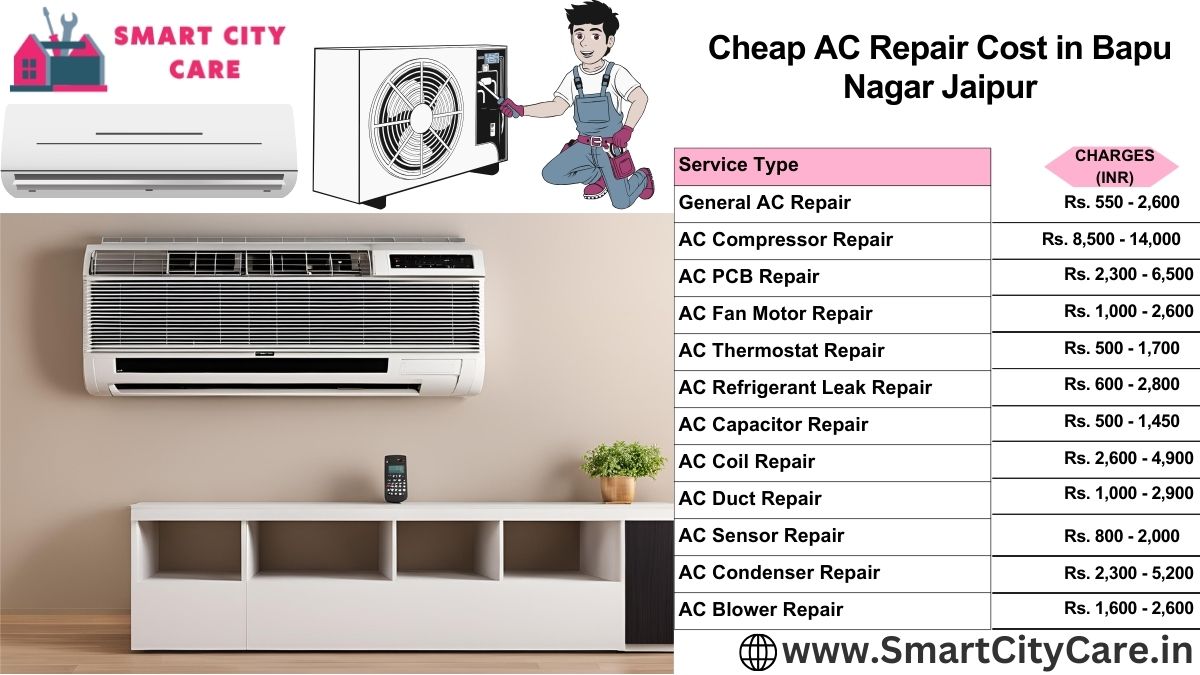 Cheap AC repair Cost list in  Bapu Nagar, Jaipur