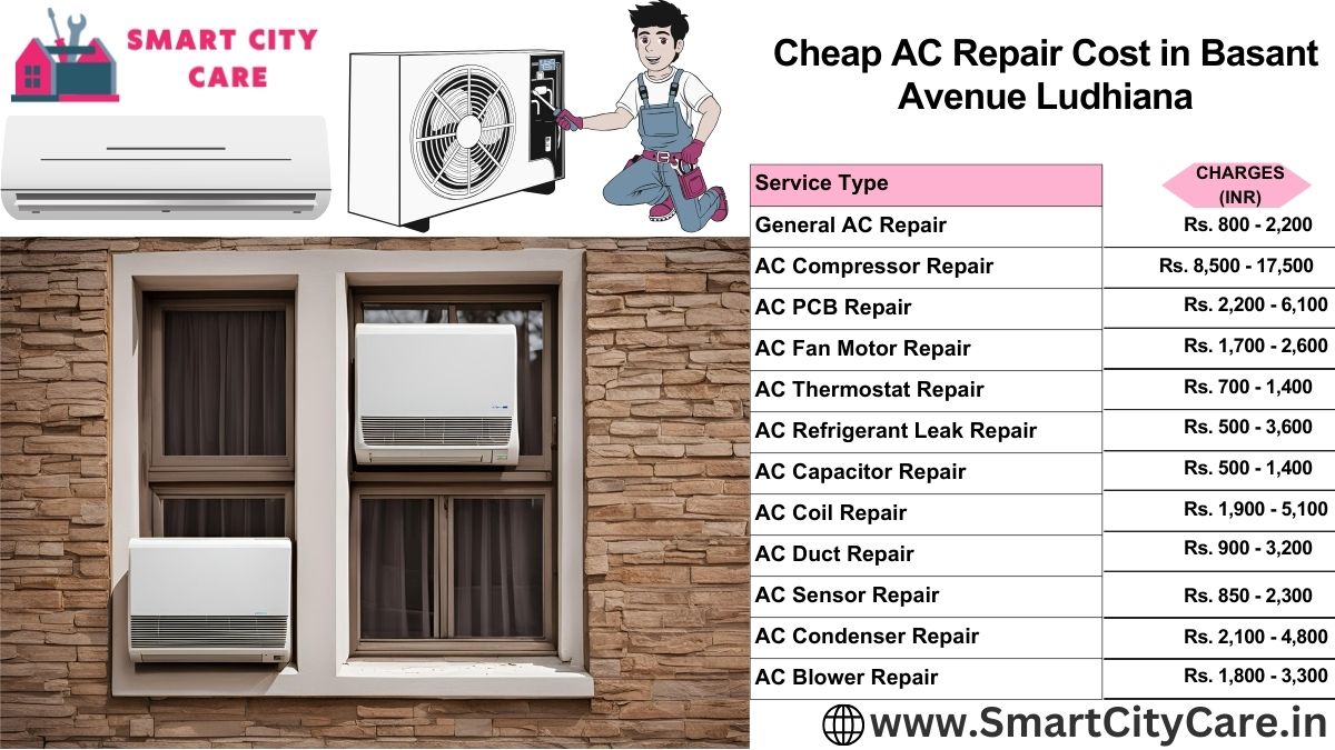 Cheap AC repair Cost list in  Basant Avenue, Ludhiana