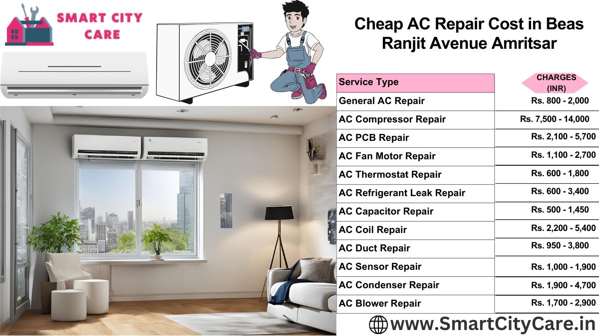 Cheap AC repair Cost list in  Beas, Ranjit Avenue, Amritsar