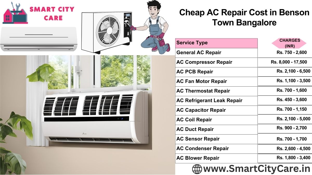 Cheap AC repair Cost list in  Benson Town, Bangalore