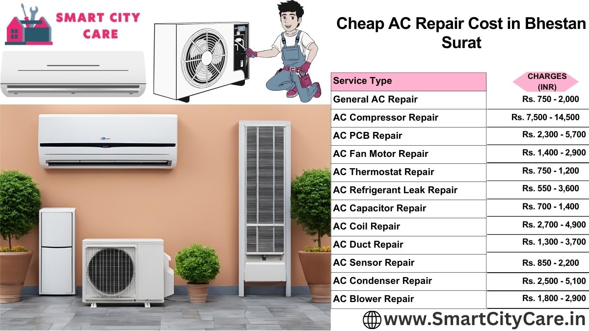 Cheap AC repair Cost list in  Bhestan, Surat