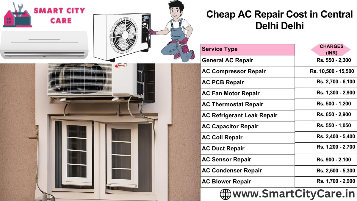 Cheap AC repair Cost list in  Central Delhi, Delhi