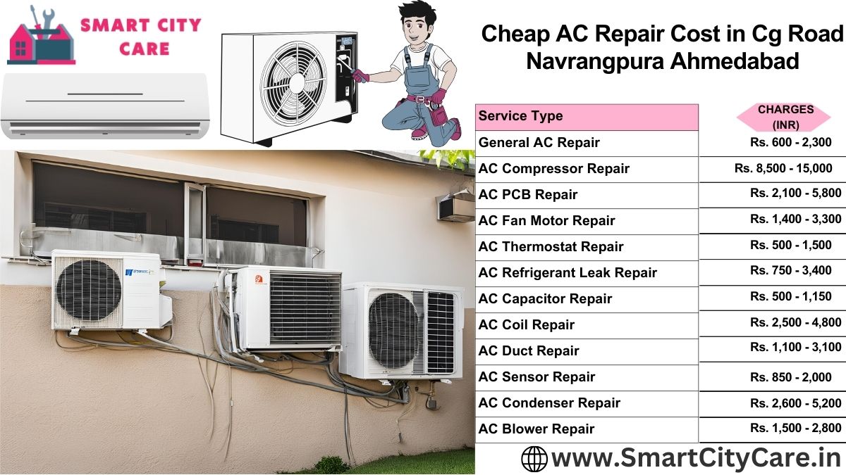 Cheap AC repair Cost list in CG Road, Navrangpura, Ahmedabad
