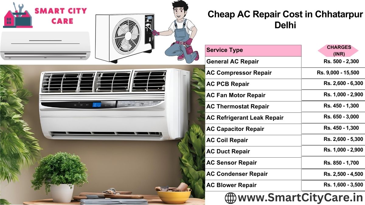 Cheap AC repair Cost list in  Chhatarpur, Delhi