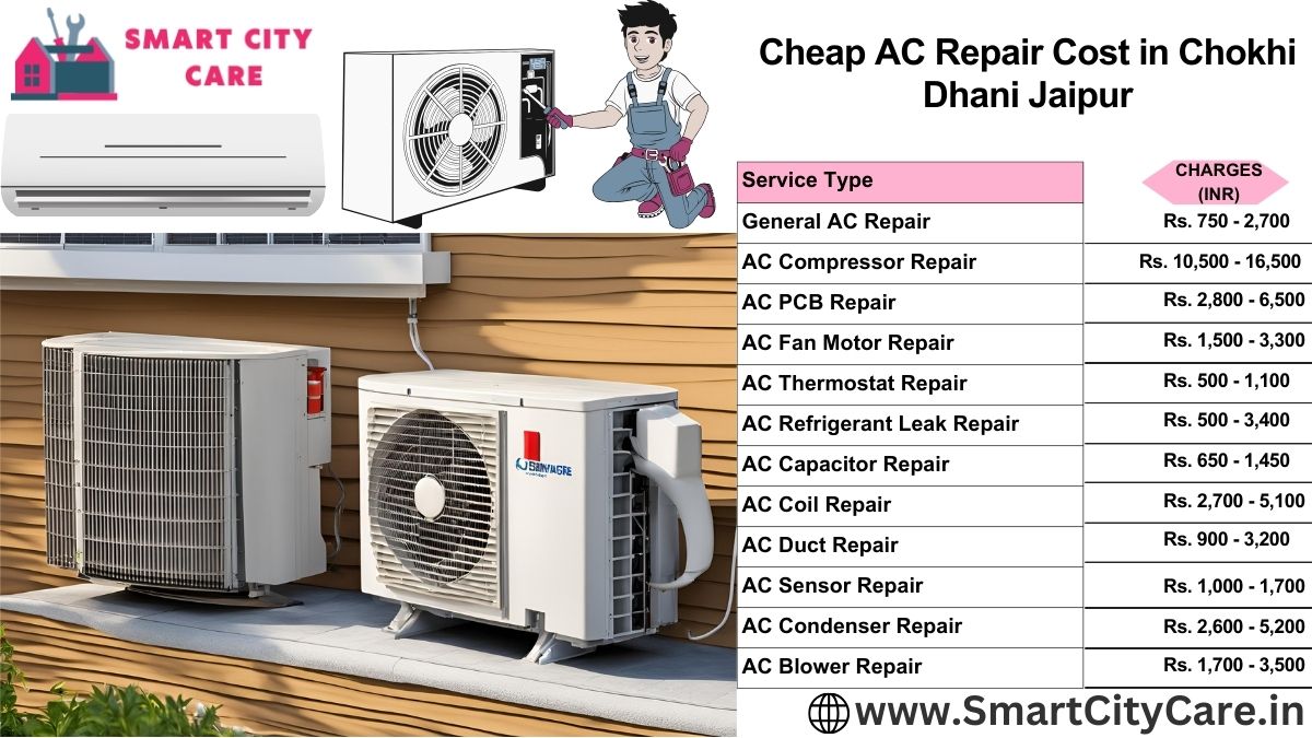 Cheap AC repair Cost list in Chokhi Dhani, Jaipur