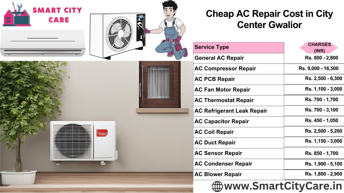 Cheap AC repair Cost list in  City Center, Gwalior