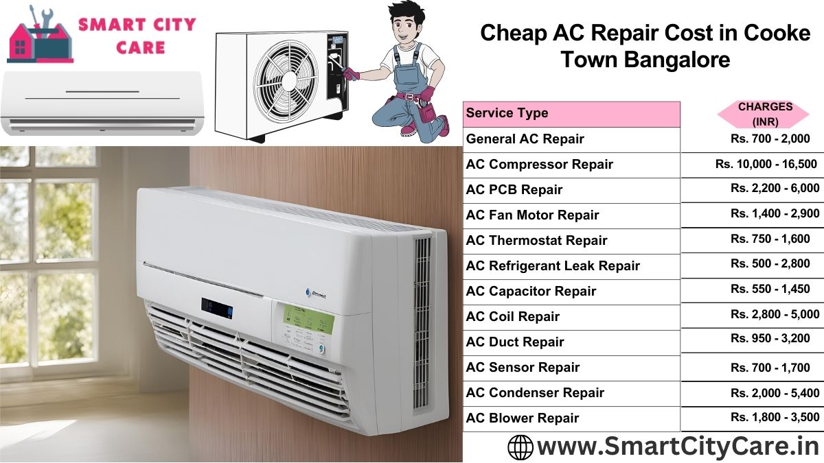 Cheap AC repair Cost list in  Cooke Town, Bangalore