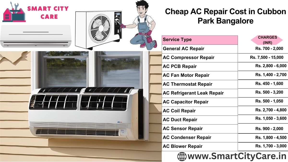 Cheap AC repair Cost list in  Cubbon Park, Bangalore