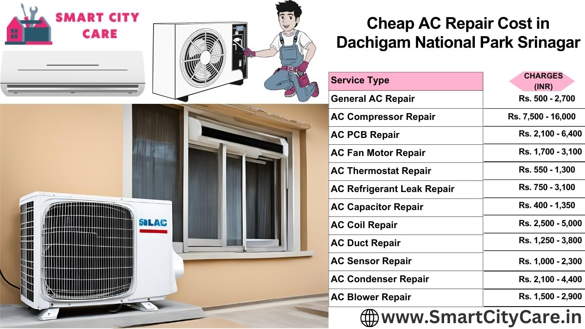 Cheap AC repair Cost list in  Dachigam National Park, Srinagar