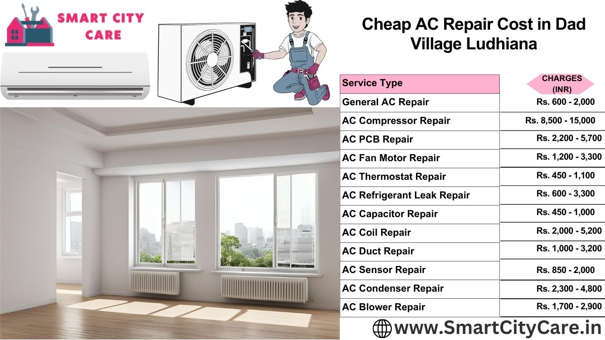 Cheap AC repair Cost list in  Dad Village, Ludhiana