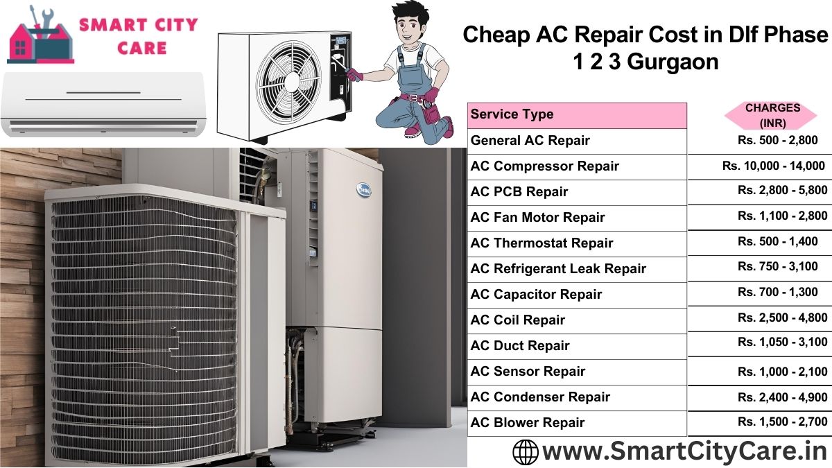 Cheap AC repair Cost list in  Dlf phase 1 2 3, Gurgaon