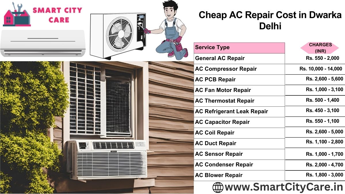 Cheap AC repair Cost list in  Dwarka, Delhi