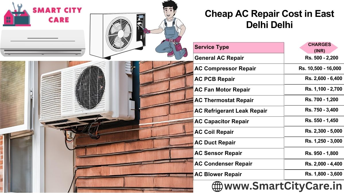 Cheap AC repair Cost list in  East Delhi, Delhi