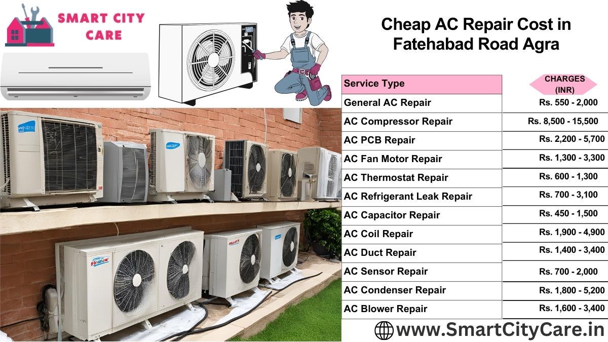 Cheap AC repair Cost list in  Fatehabad Road, Agra