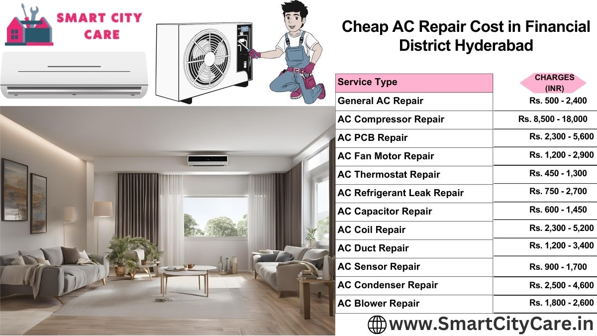 Cheap AC repair Cost list in Financial District, Hyderabad