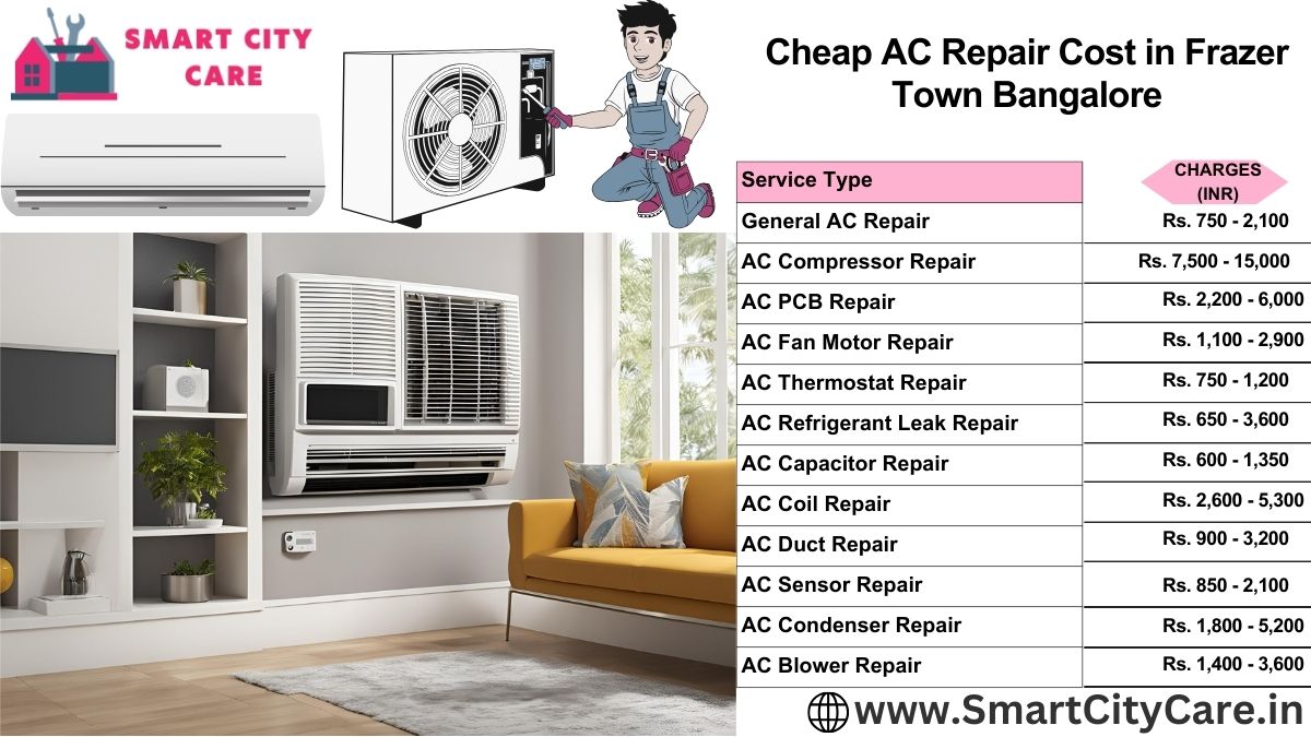 Cheap AC repair Cost list in  Frazer Town, Bangalore