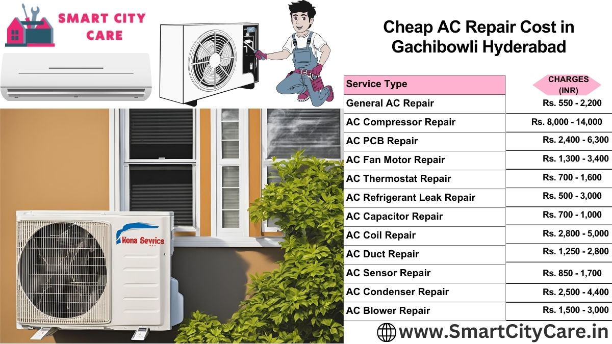 Cheap AC repair Cost list in  Gachibowli, Hyderabad