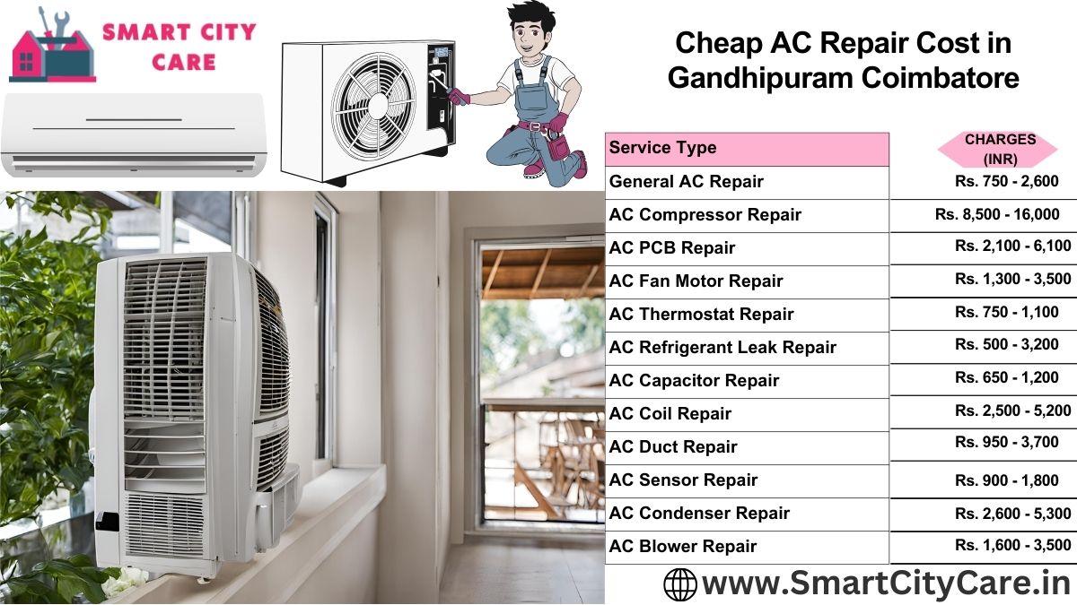 Cheap AC repair Cost list in  Gandhipuram, Coimbatore