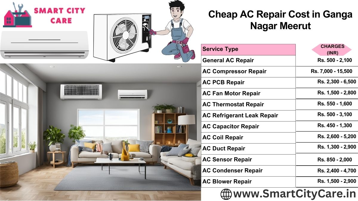 Cheap AC repair Cost list in  Ganga Nagar, Meerut