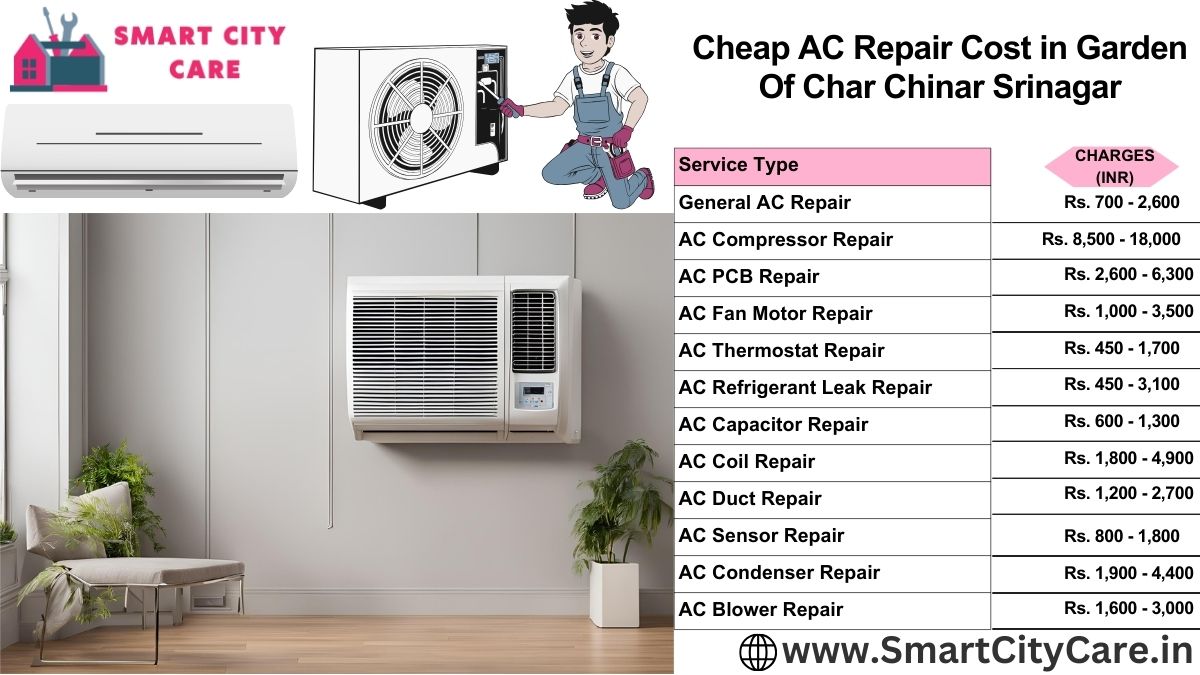 Cheap AC repair Cost list in  Garden Of Char Chinar, Srinagar