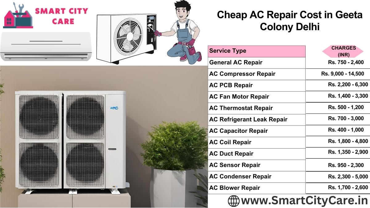 Cheap AC repair Cost list in  Geeta Colony, Delhi