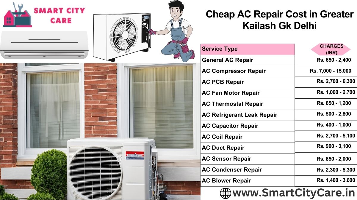 Cheap AC repair Cost list in  Greater Kailash gk, Delhi