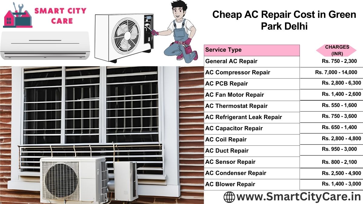 Cheap AC repair Cost list in Green Park, Delhi