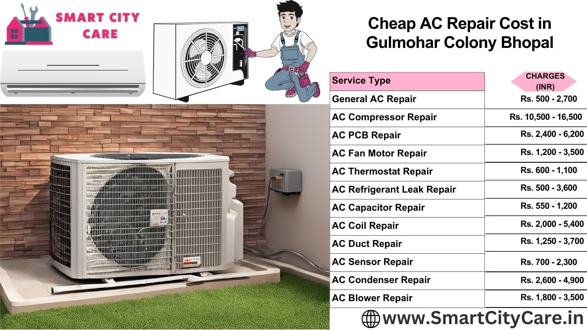 Cheap AC repair Cost list in  Gulmohar Colony, Bhopal