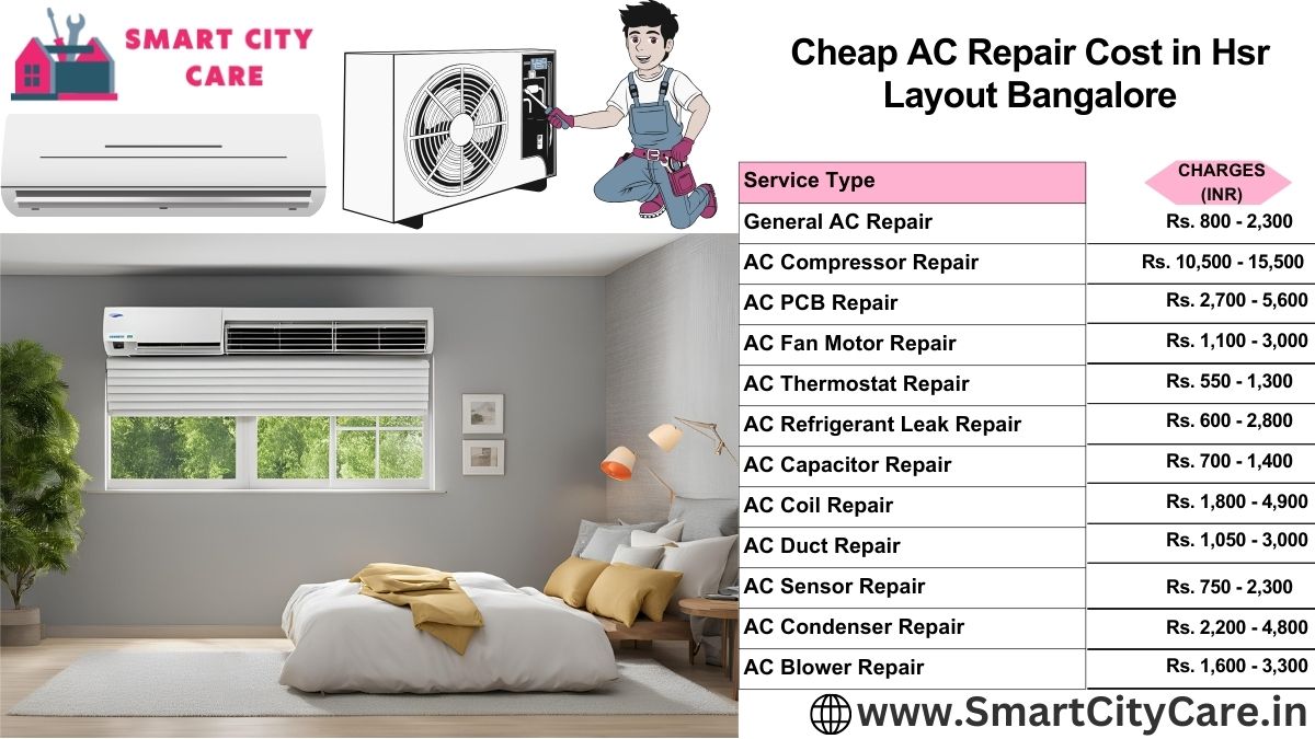 Cheap AC repair Cost list in  HSR Layout, Bangalore