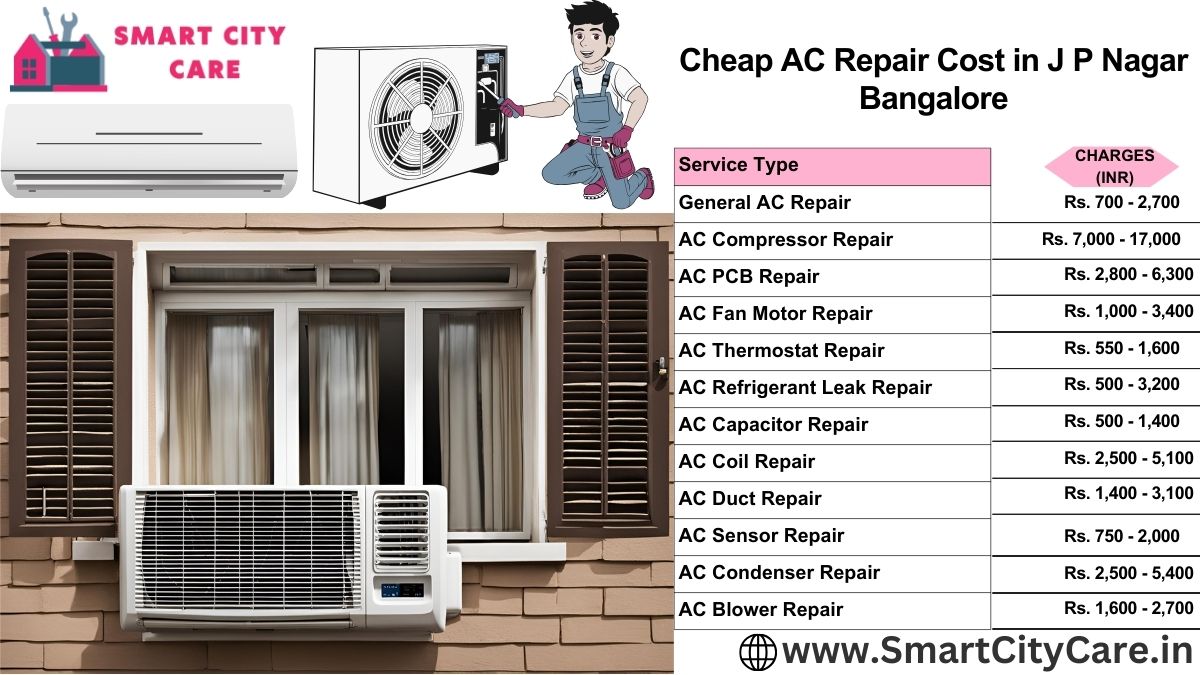 Cheap AC repair Cost list in  J. P. Nagar, Bangalore