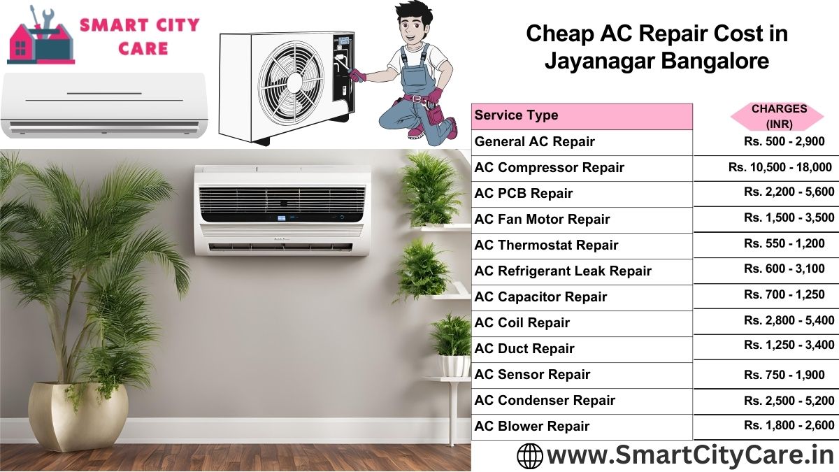 Cheap AC repair Cost list in  Jayanagar, Bangalore