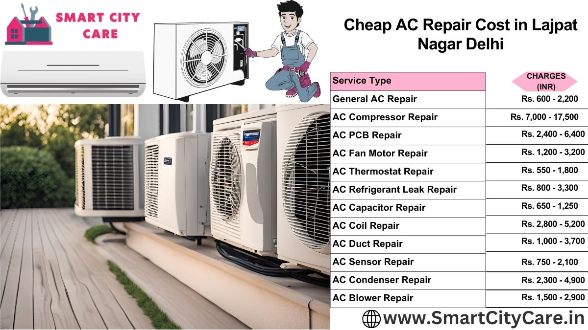 Cheap AC repair Cost list in  Lajpat Nagar, Delhi