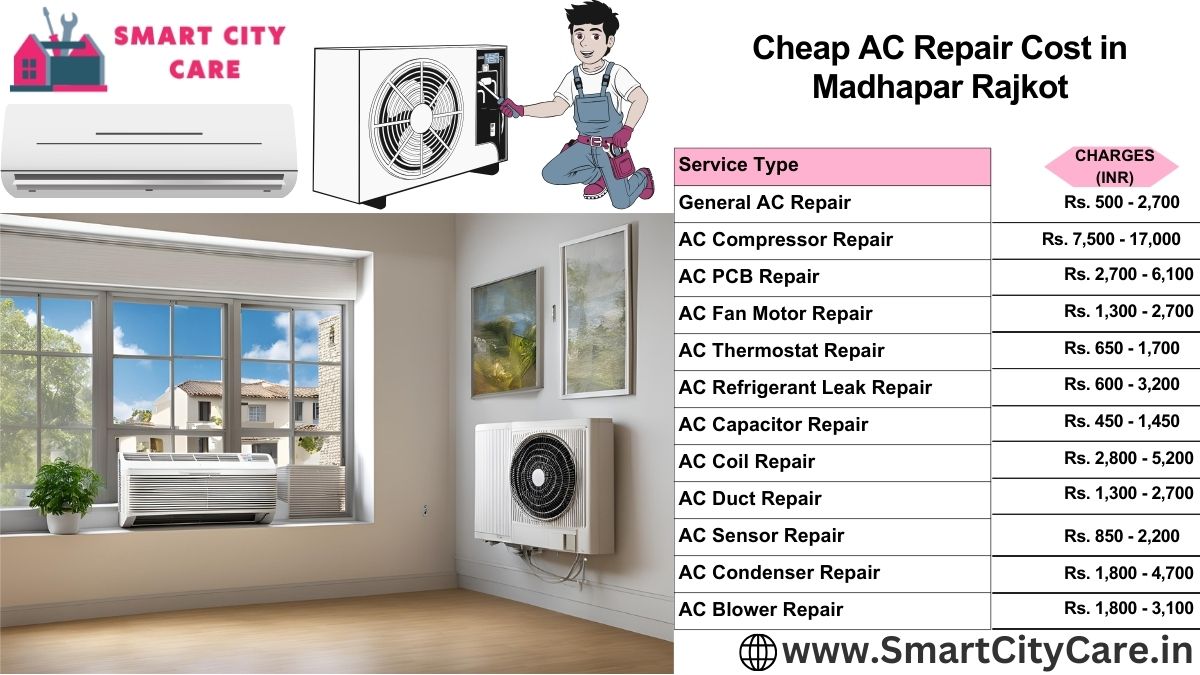 Cheap AC repair Cost list in  Madhapar, Rajkot