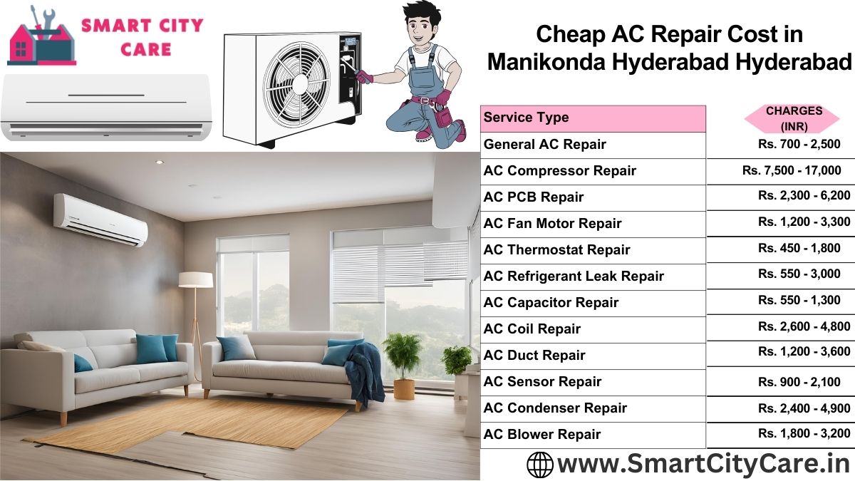 Cheap AC repair Cost list in  Manikonda, hyderabad, Hyderabad