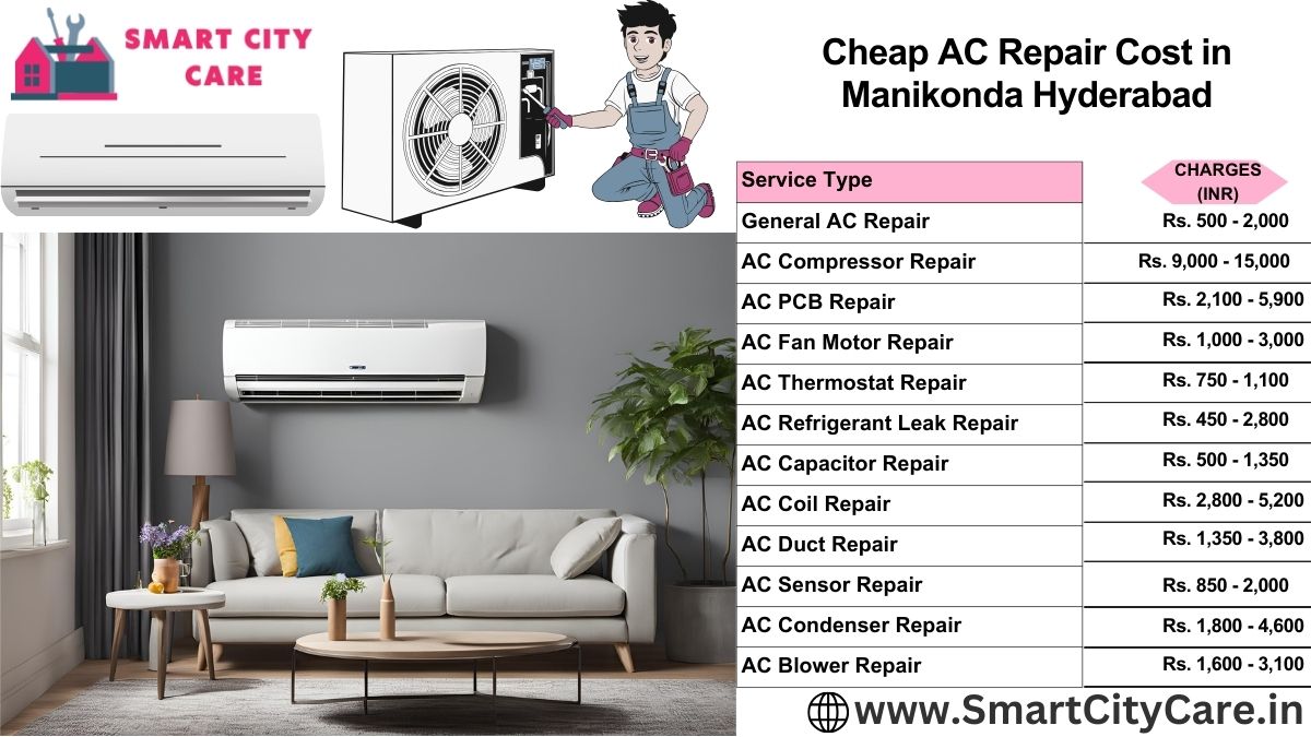 Cheap AC repair Cost list in Manikonda, Hyderabad