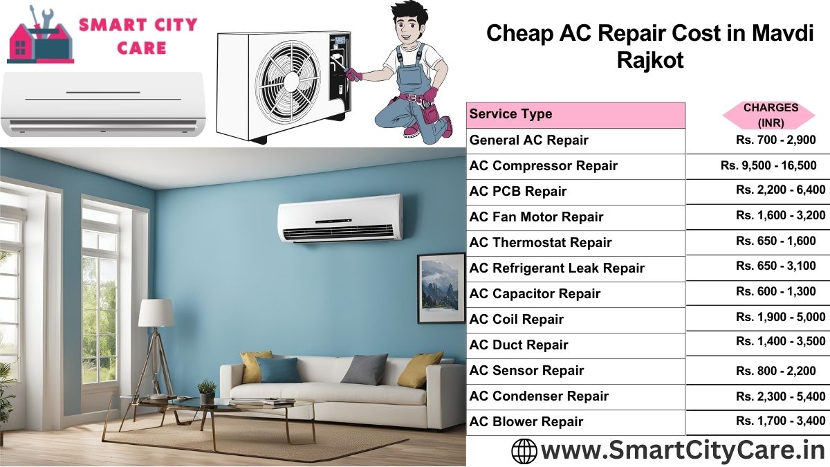 Cheap AC repair Cost list in Mavdi, Rajkot