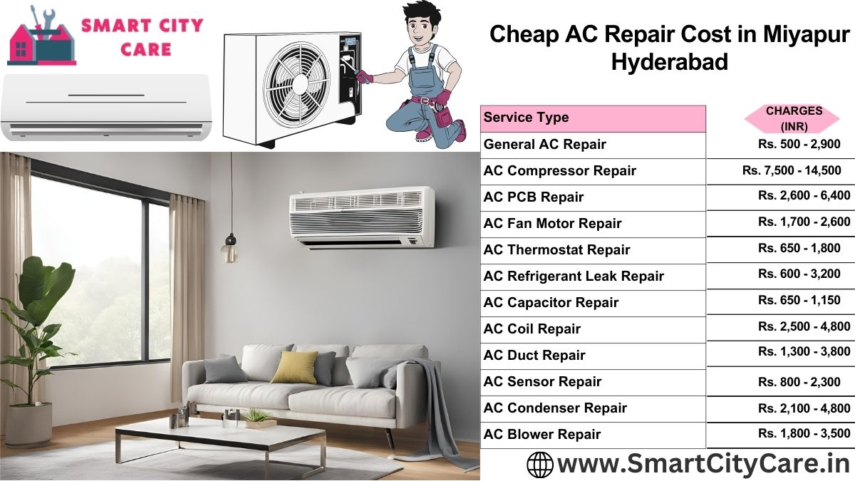 Cheap AC repair Cost list in  Miyapur, Hyderabad