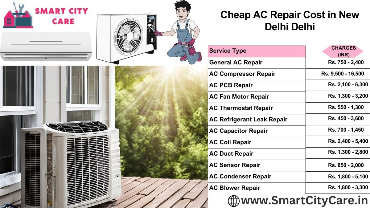 Cheap AC repair Cost list in  New Delhi, Delhi