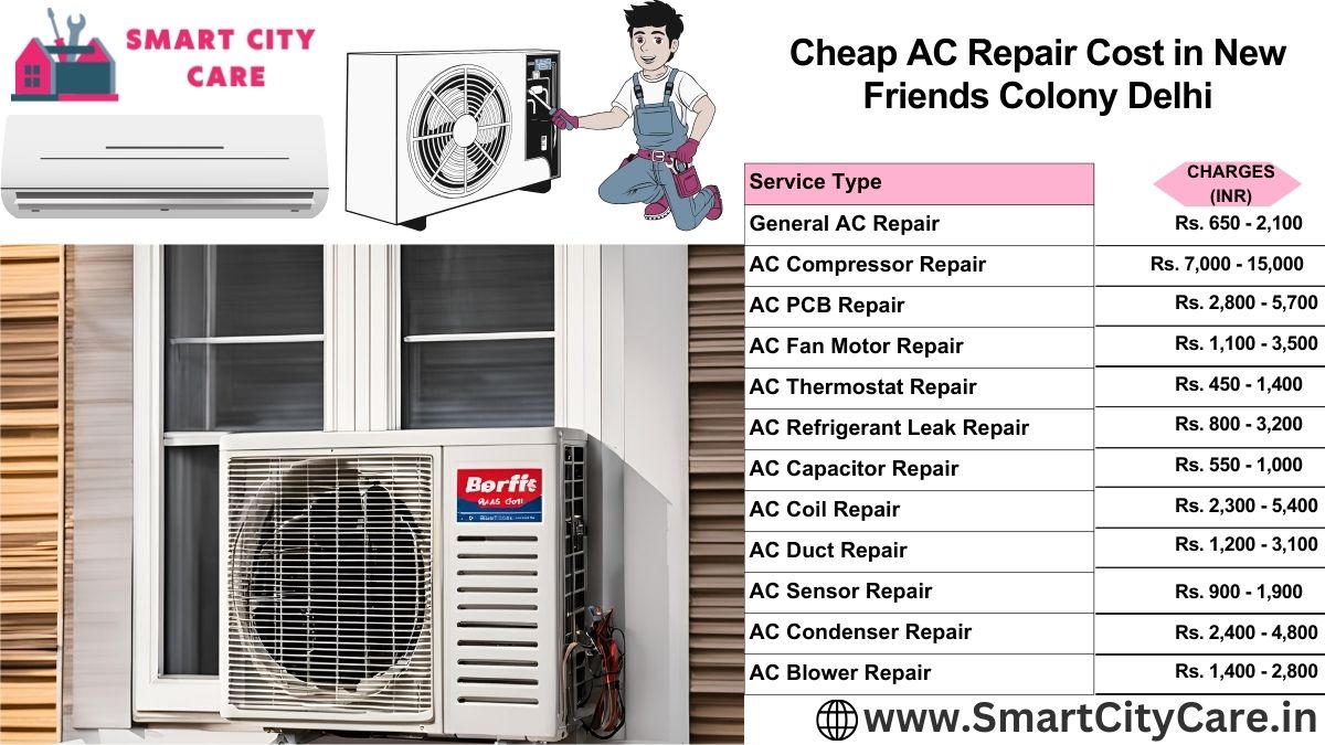 Cheap AC repair Cost list in  New Friends Colony, Delhi