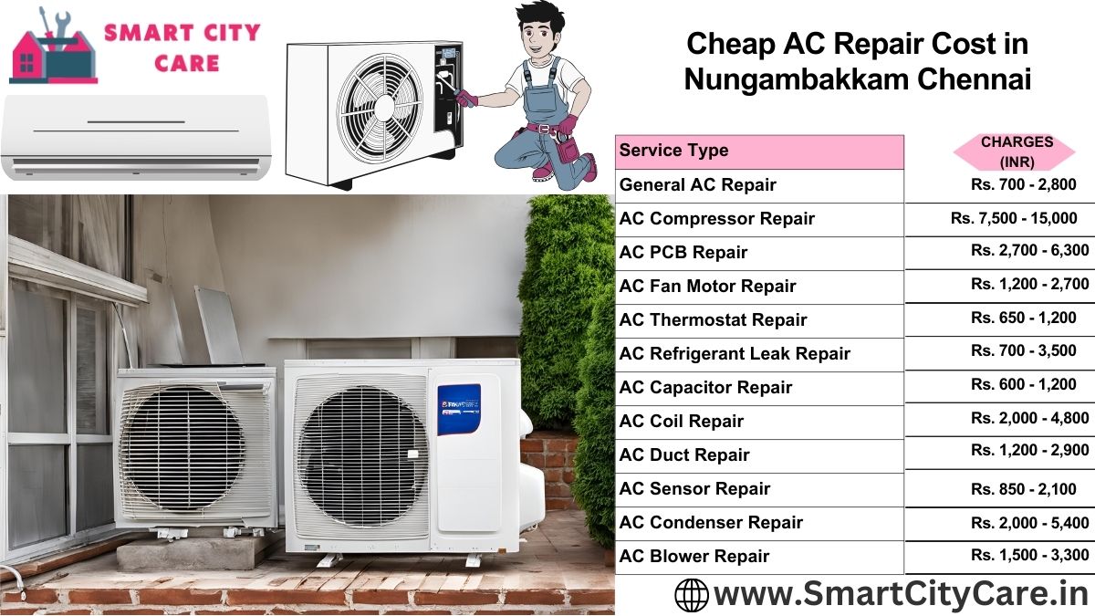 Cheap AC repair Cost list in  Nungambakkam, Chennai