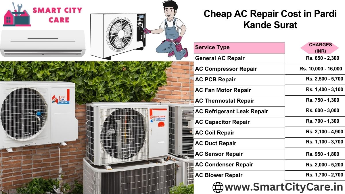 Cheap AC repair Cost list in  Pardi Kande, Surat