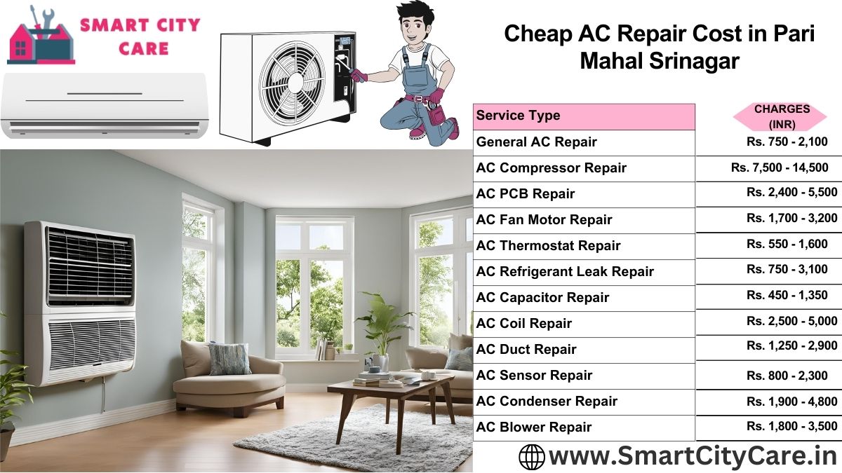 Cheap AC repair Cost list in  Pari Mahal, Srinagar