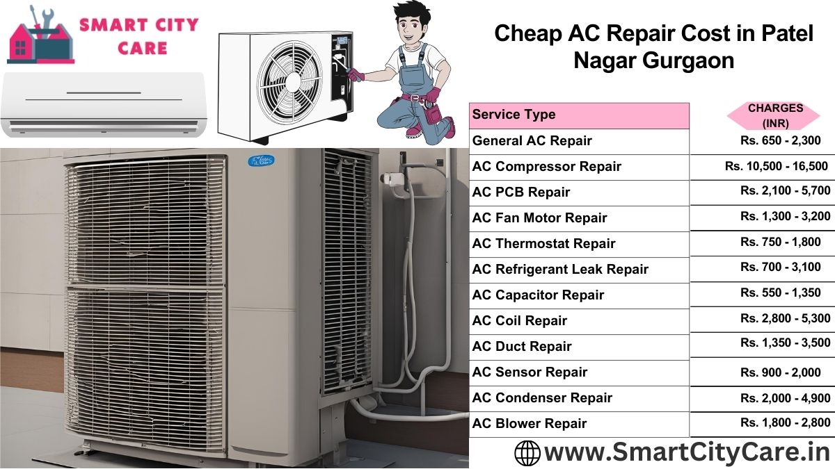 Cheap AC repair Cost list in  Patel Nagar, Gurgaon