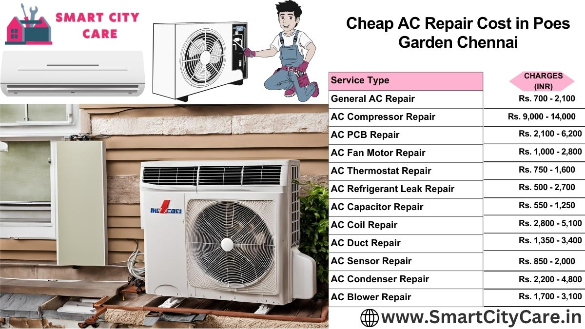 Cheap AC repair Cost list in  Poes Garden, Chennai