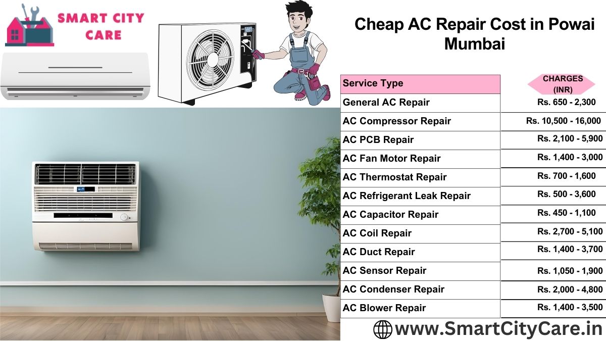 Cheap AC repair Cost list in Powai, Mumbai