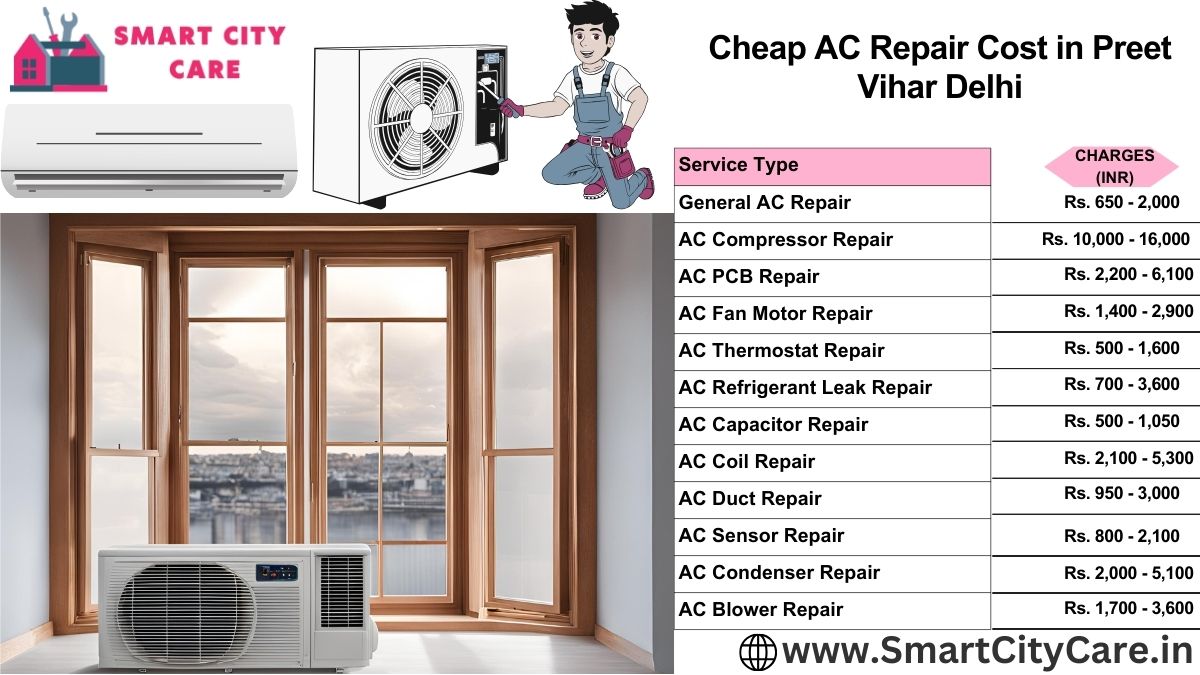 Cheap AC repair Cost list in  Preet Vihar, Delhi