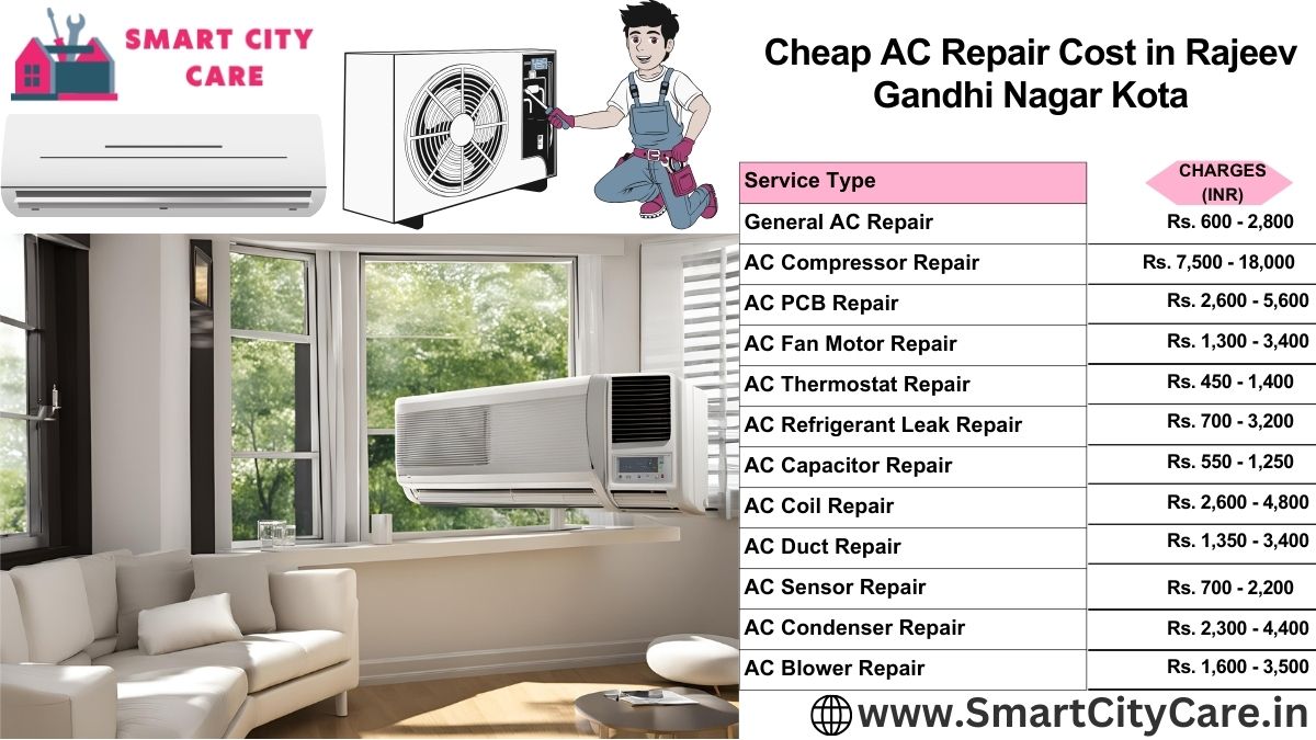 Cheap AC repair Cost list in  Rajeev Gandhi Nagar, Kota