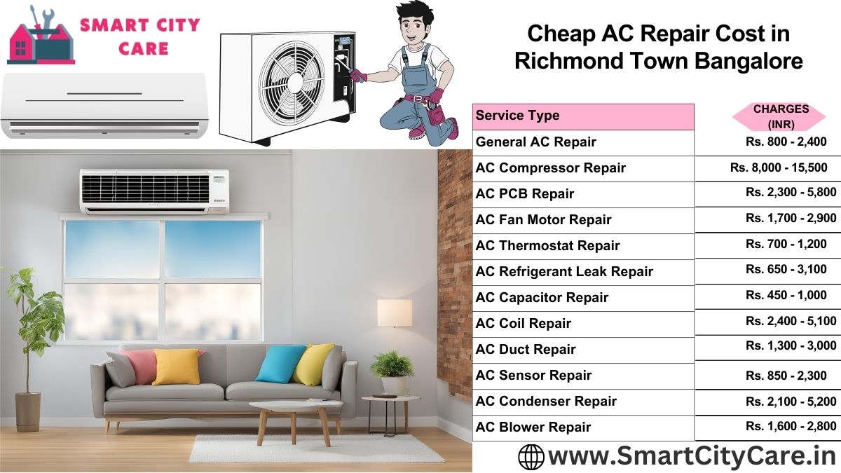 Cheap AC repair Cost list in  Richmond Town, Bangalore