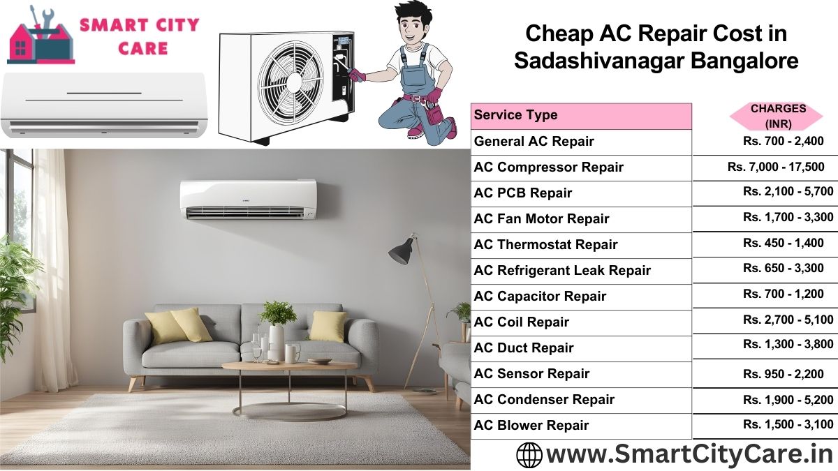 Cheap AC repair Cost list in  Sadashivanagar, Bangalore